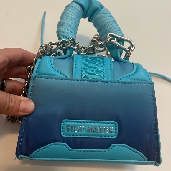 NWT STEVE MADDEN BDORAA mini FLAP TOP CROSSBODY BAG Top Handle & Chain,Turquoise - Picture 7 of 9